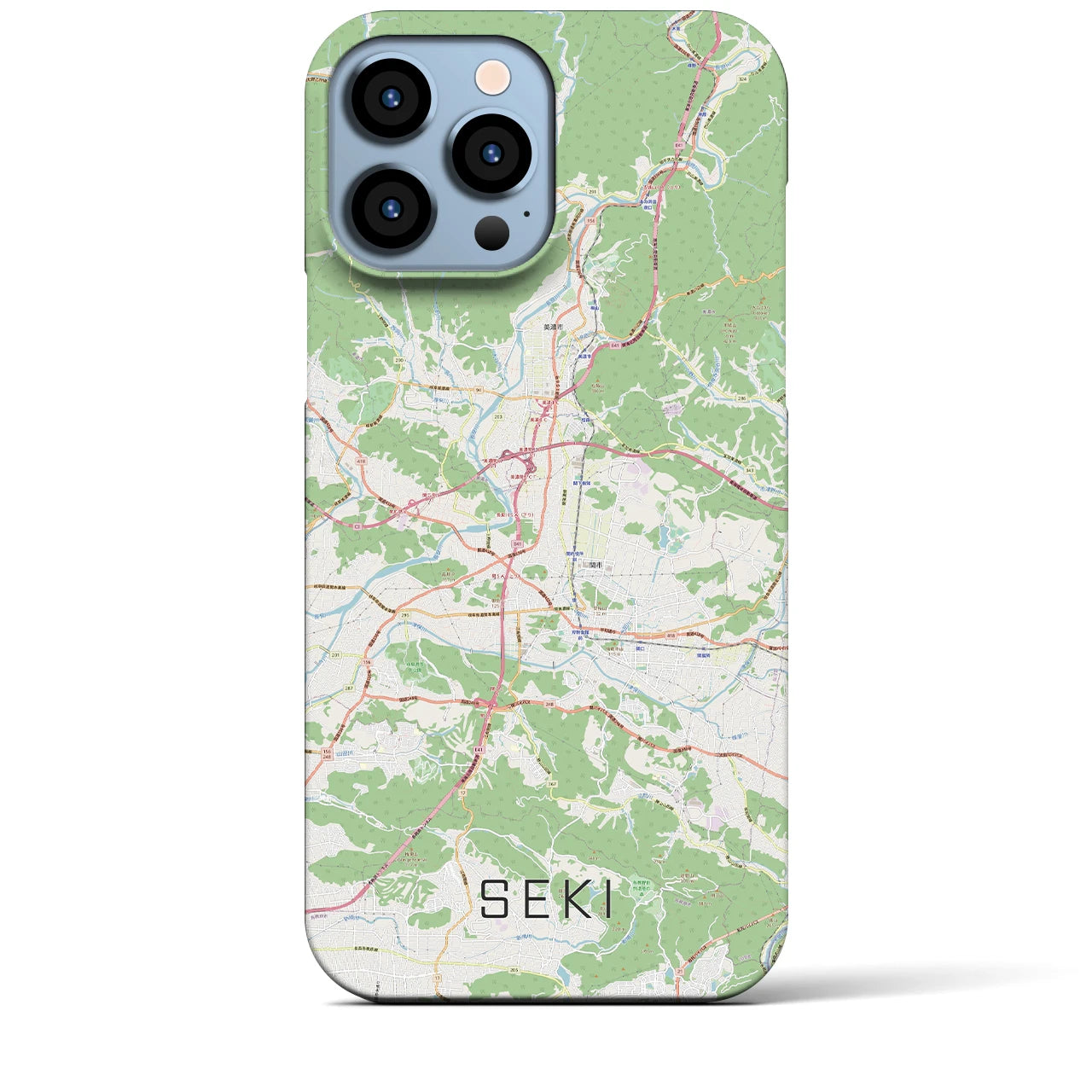 【関】地図柄iPhoneケース（バックカバータイプ・ナチュラル）iPhone 13 Pro Max 用