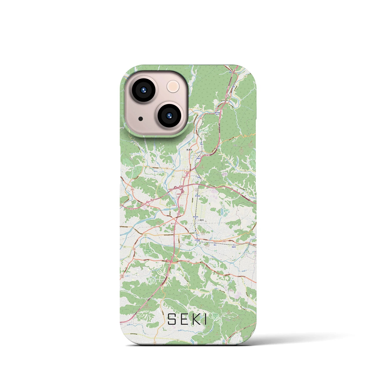 【関】地図柄iPhoneケース（バックカバータイプ・ナチュラル）iPhone 13 mini 用