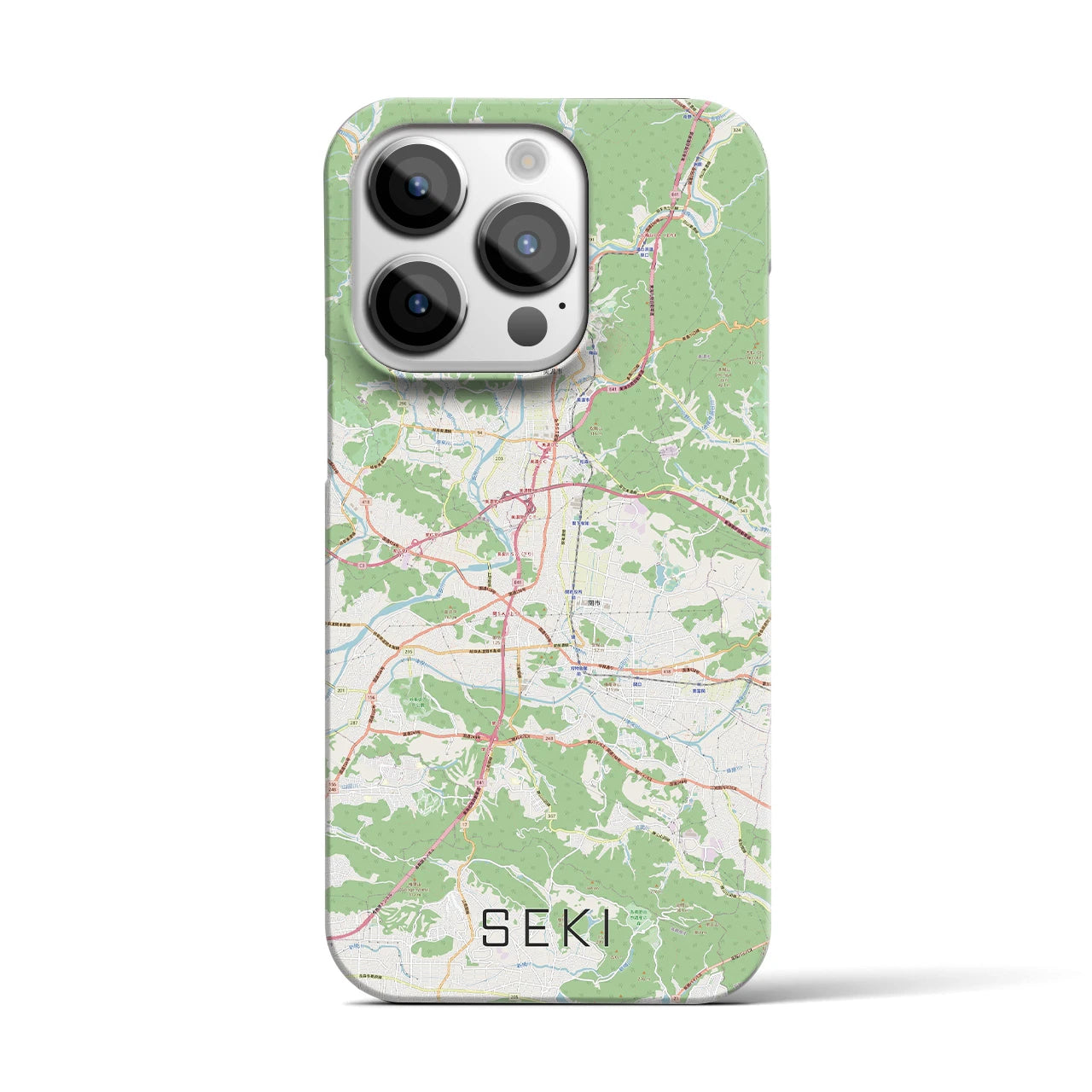 【関】地図柄iPhoneケース（バックカバータイプ・ナチュラル）iPhone 14 Pro 用