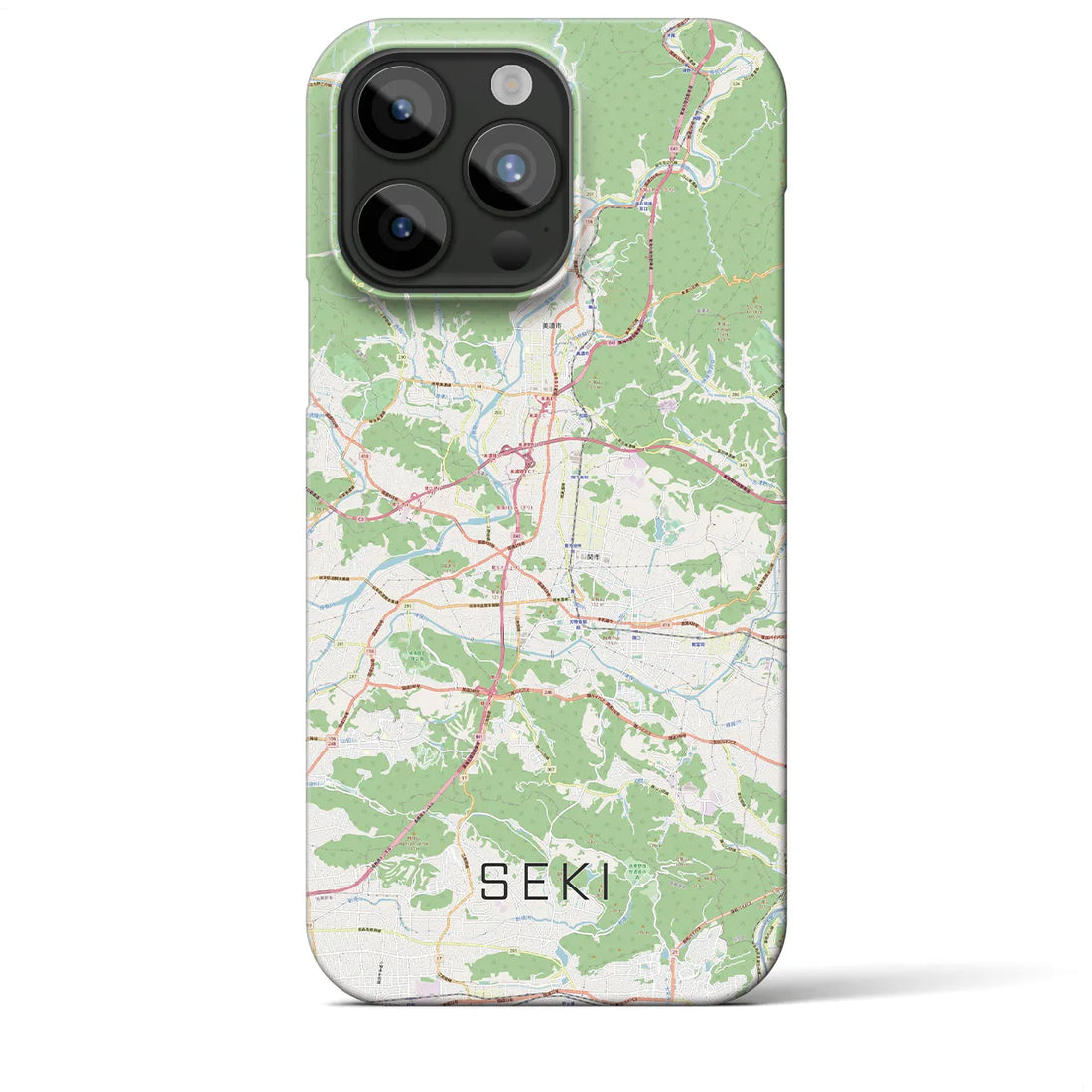 【関】地図柄iPhoneケース（バックカバータイプ・ナチュラル）iPhone 15 Pro Max 用