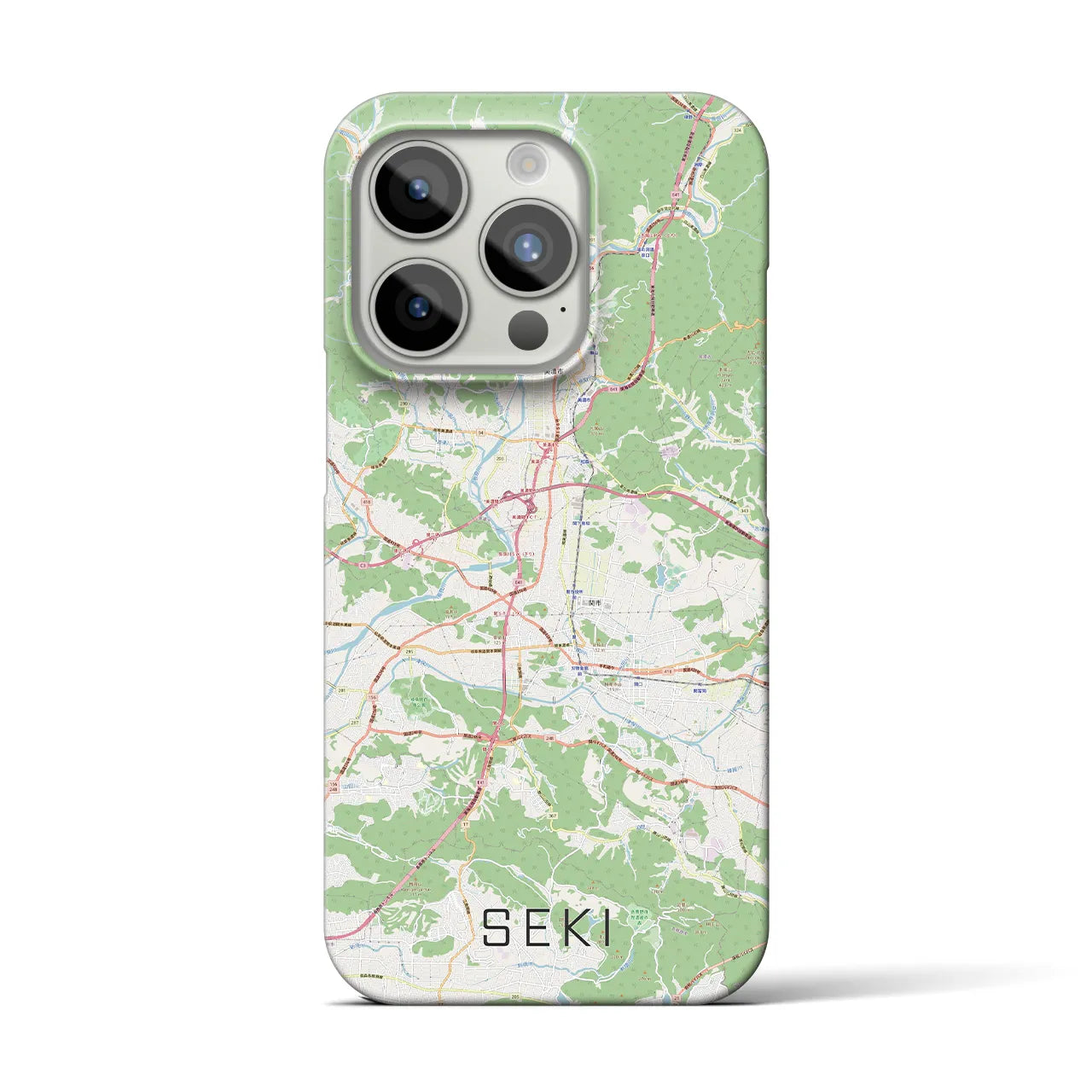 【関】地図柄iPhoneケース（バックカバータイプ・ナチュラル）iPhone 15 Pro 用