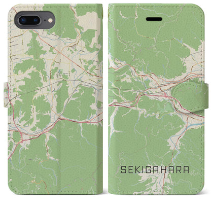 【関ケ原（岐阜県）】地図柄iPhoneケース（手帳タイプ）ナチュラル・iPhone 8Plus /7Plus / 6sPlus / 6Plus 用