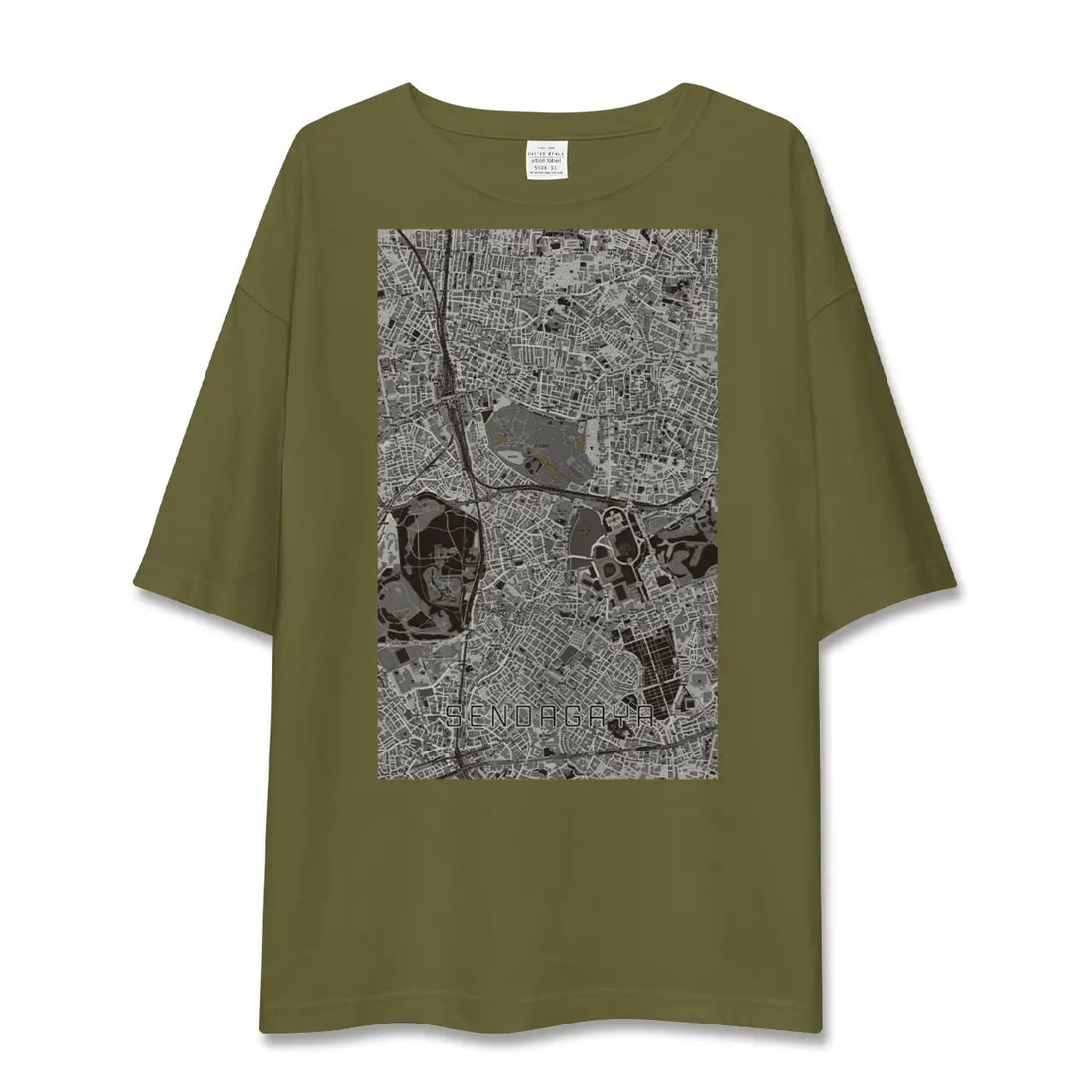 【千駄ケ谷(東京都)】地図柄ビッグシルエットTシャツ