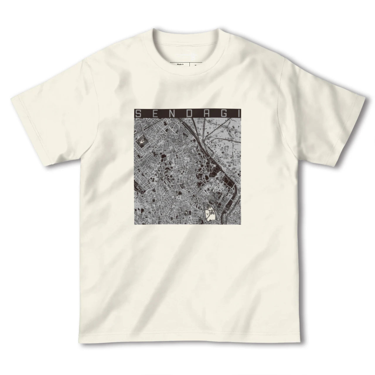 【千駄木（東京都）】地図柄ヘビーウェイトTシャツ