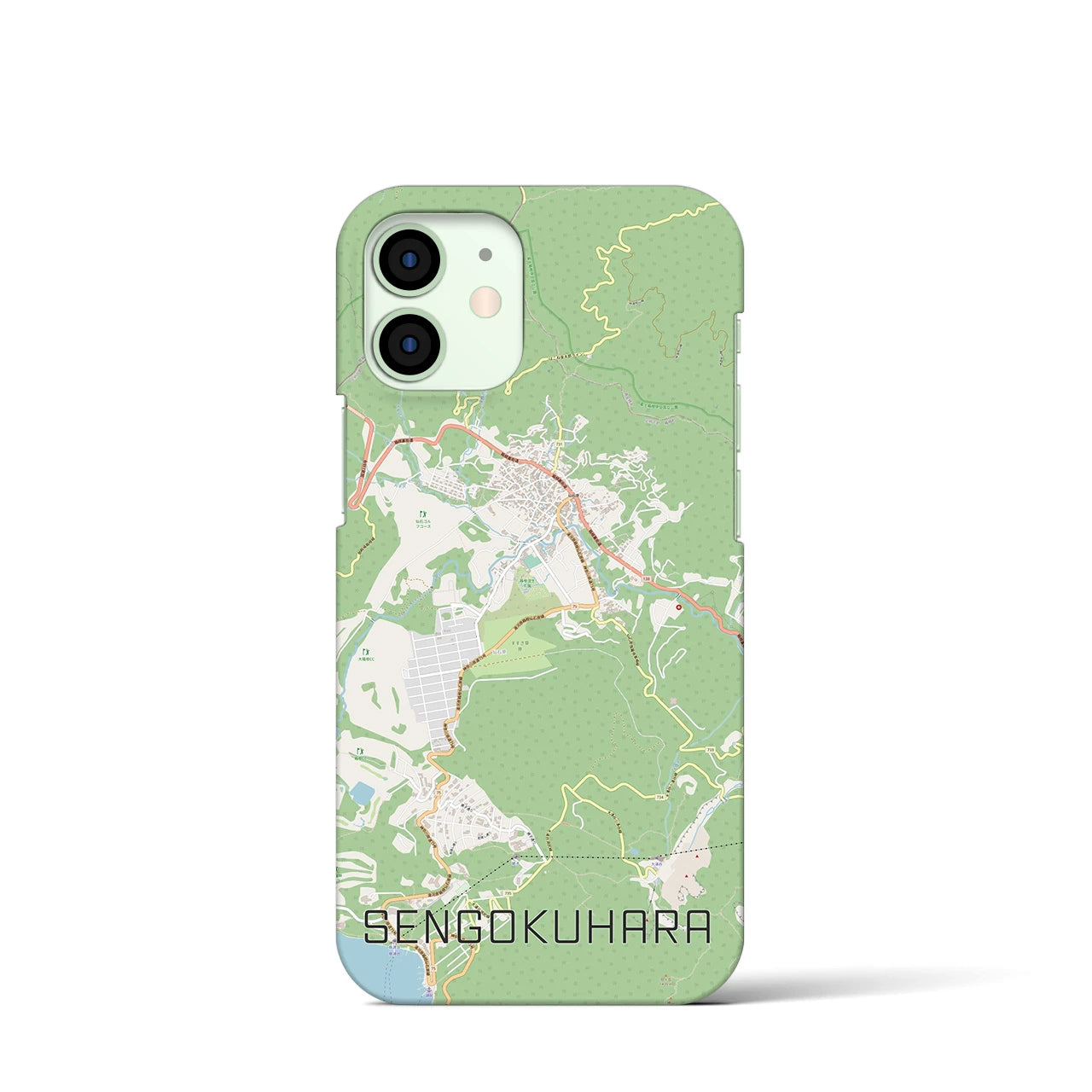 【仙石原】地図柄iPhoneケース（バックカバータイプ・ナチュラル）iPhone 12 mini 用