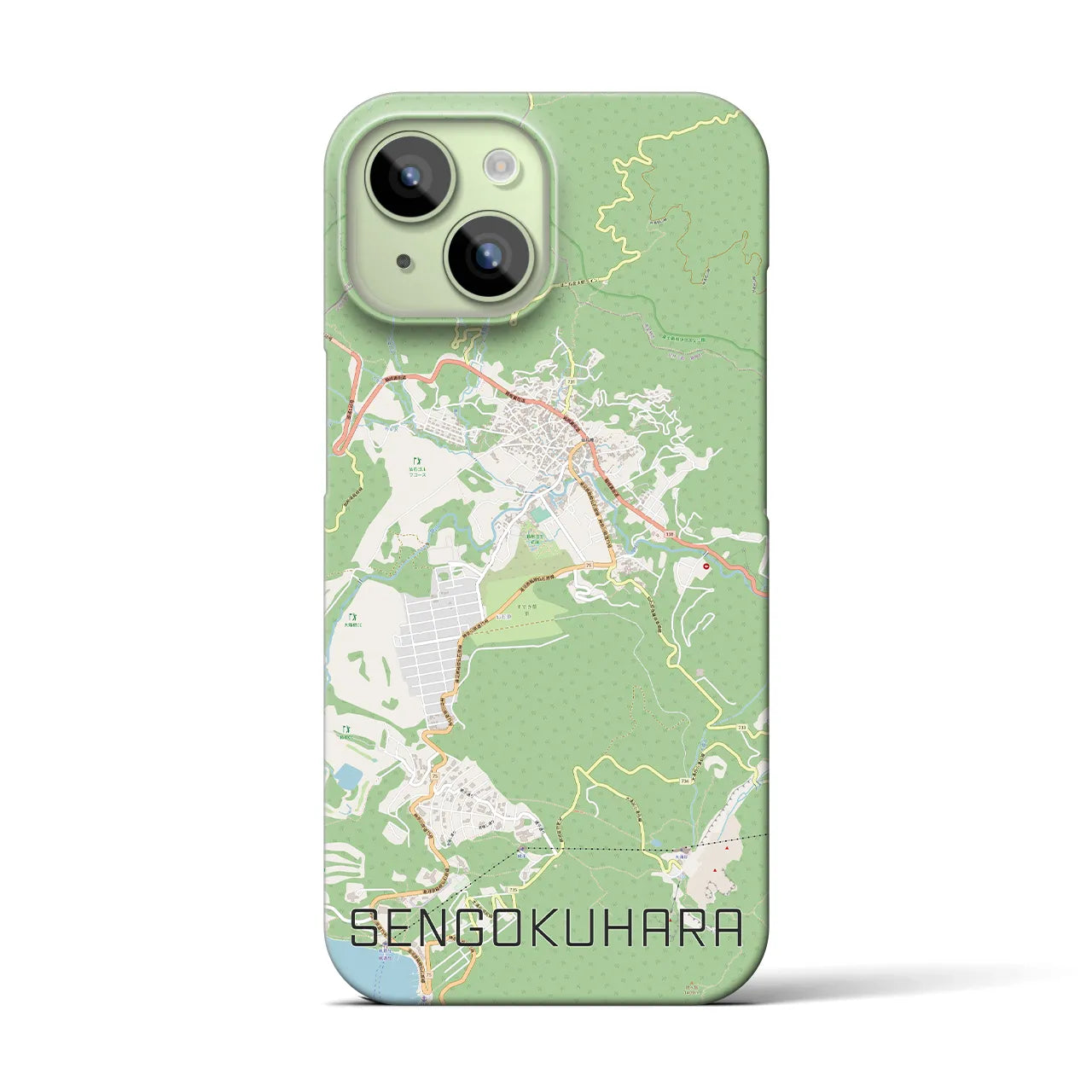 【仙石原】地図柄iPhoneケース（バックカバータイプ・ナチュラル）iPhone 15 用