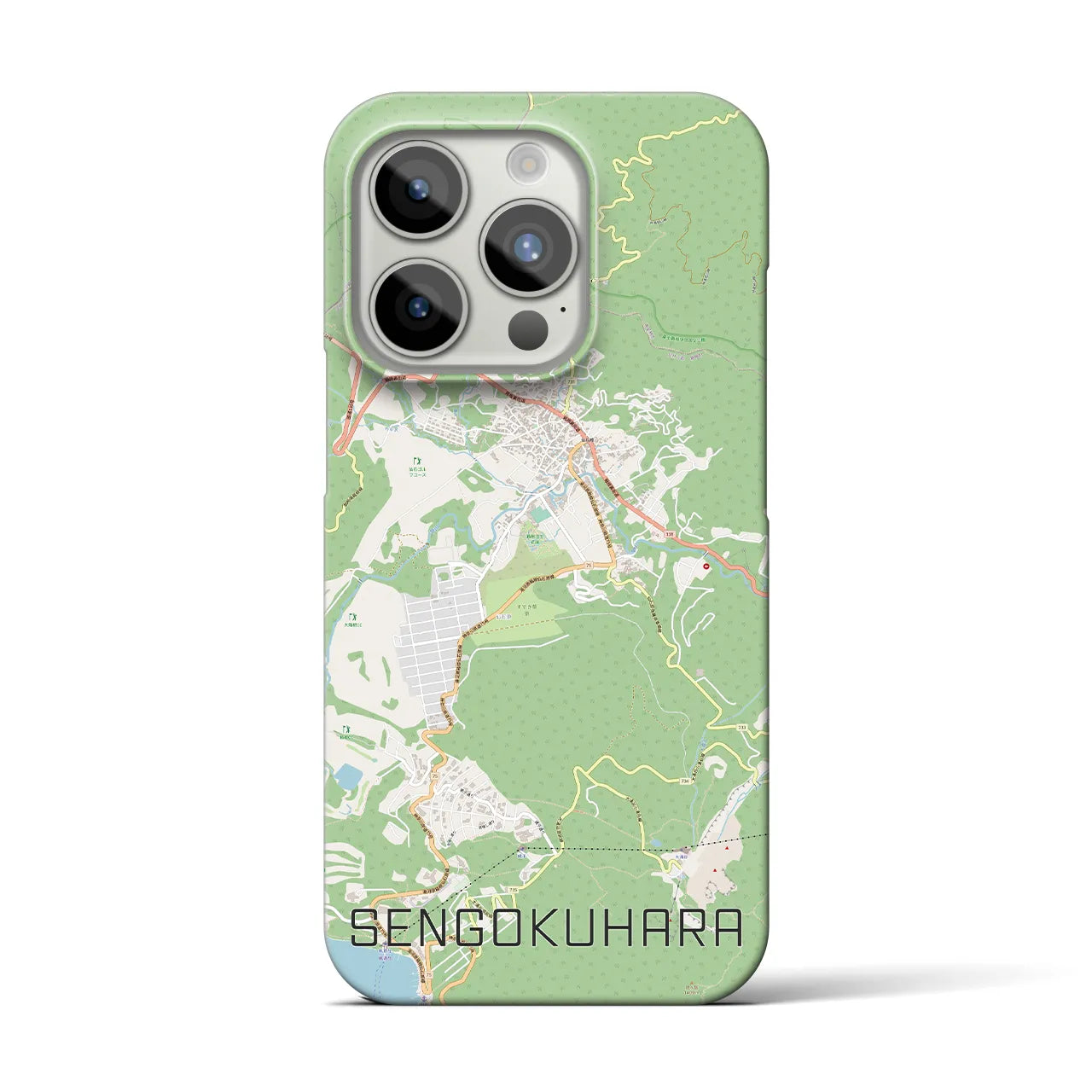 【仙石原】地図柄iPhoneケース（バックカバータイプ・ナチュラル）iPhone 15 Pro 用