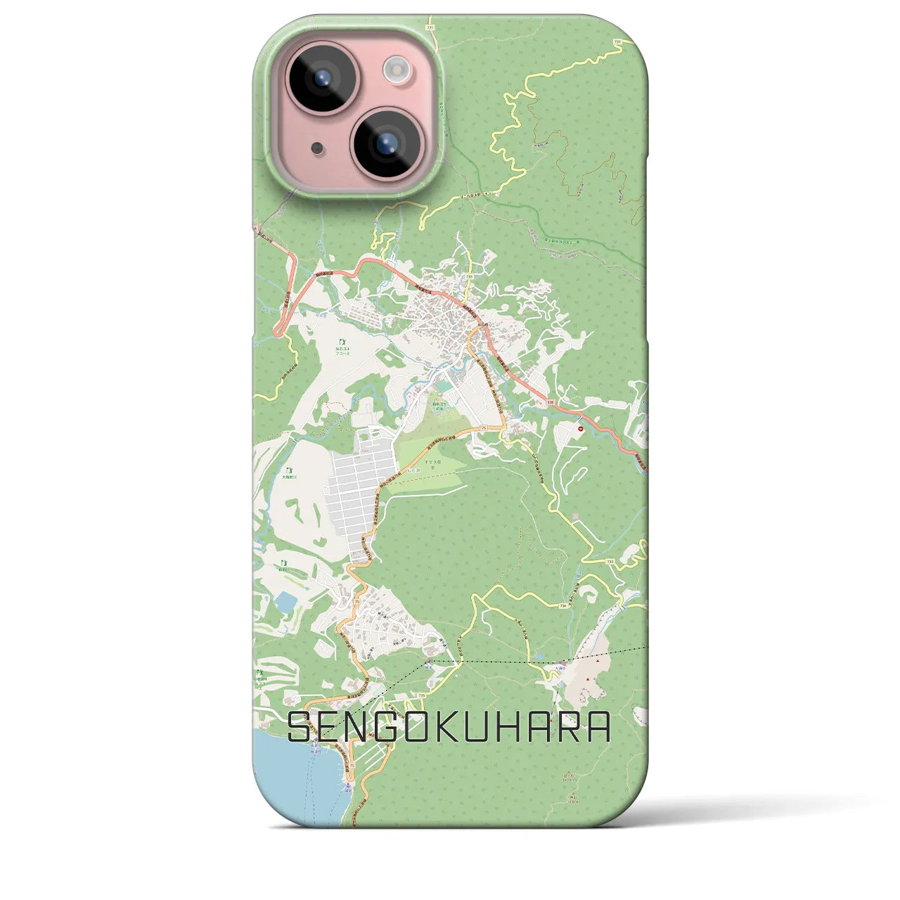 【仙石原】地図柄iPhoneケース（バックカバータイプ・ナチュラル）iPhone 15 Plus 用