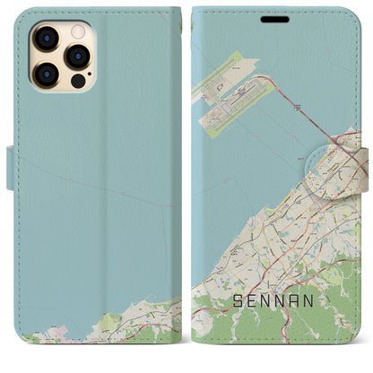 【泉南（大阪府）】地図柄iPhoneケース（手帳タイプ）ナチュラル・iPhone 12 Pro Max 用