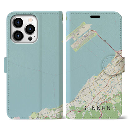 【泉南（大阪府）】地図柄iPhoneケース（手帳タイプ）ナチュラル・iPhone 13 Pro 用