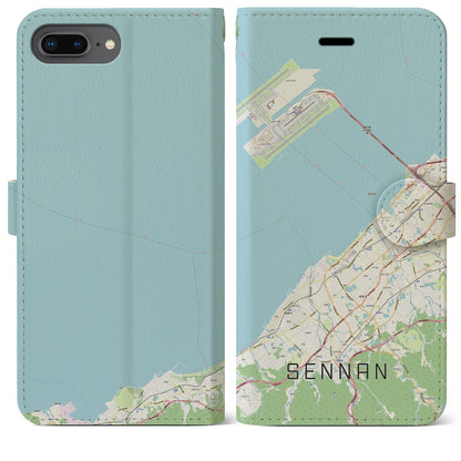 【泉南（大阪府）】地図柄iPhoneケース（手帳タイプ）ナチュラル・iPhone 8Plus /7Plus / 6sPlus / 6Plus 用