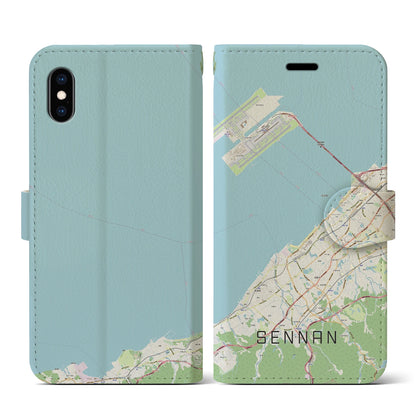 【泉南（大阪府）】地図柄iPhoneケース（手帳タイプ）ナチュラル・iPhone XS / X 用
