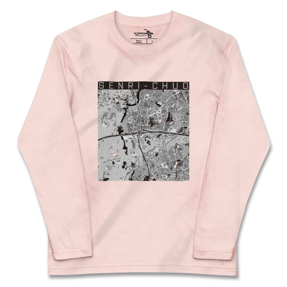 【千里中央(大阪府)】地図柄ロングスリーブTシャツ