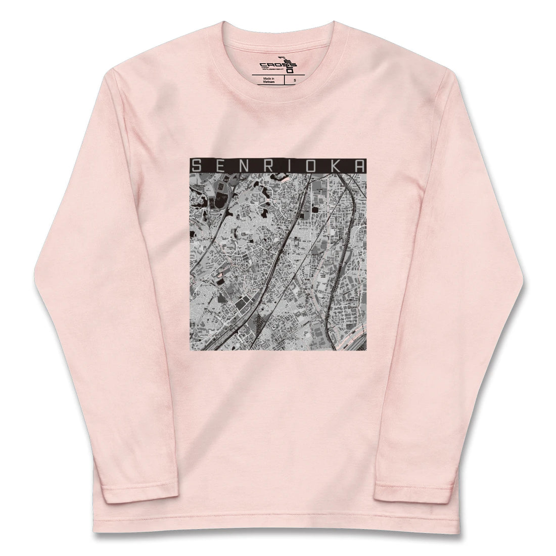 【千里丘(大阪府)】地図柄ロングスリーブTシャツ