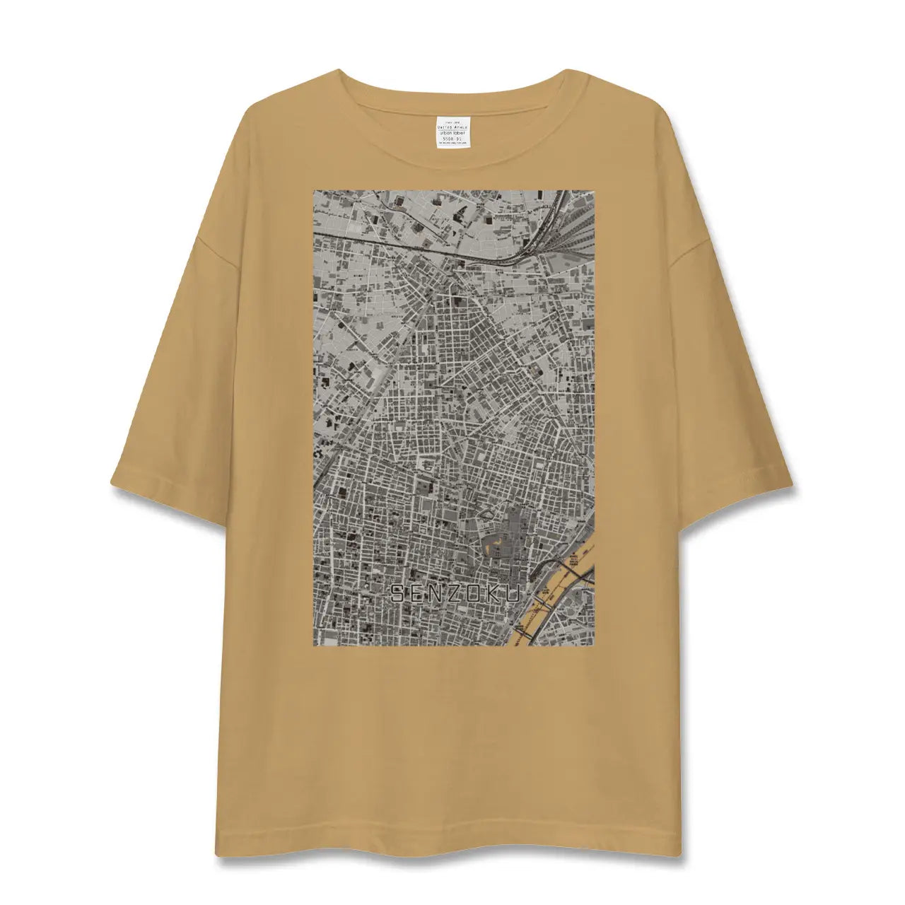 【千束（東京都）】地図柄ビッグシルエットTシャツ