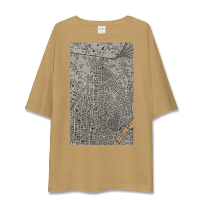 【千束（東京都）】地図柄ビッグシルエットTシャツ
