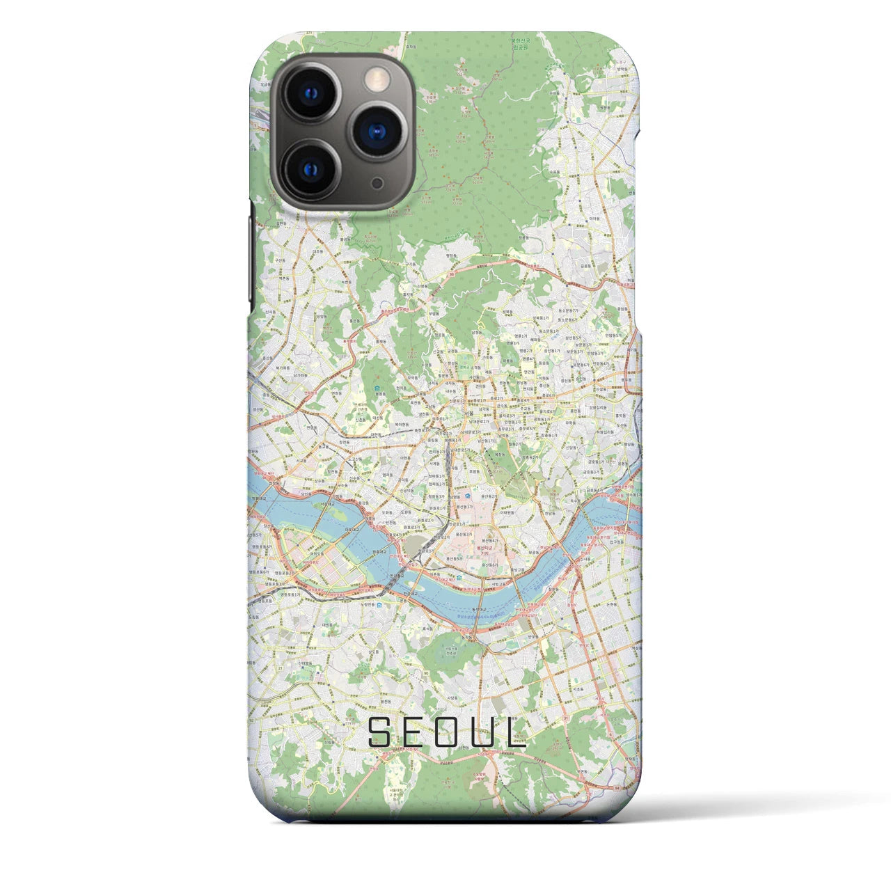 【ソウル】地図柄iPhoneケース（バックカバータイプ・ナチュラル）iPhone 11 Pro Max 用