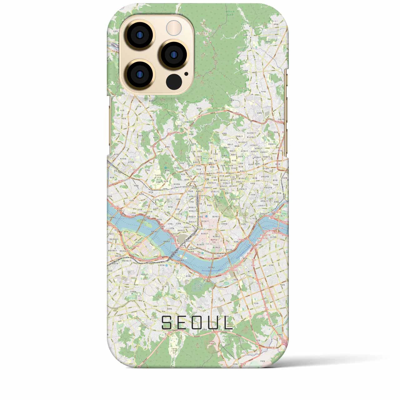 【ソウル】地図柄iPhoneケース（バックカバータイプ・ナチュラル）iPhone 12 Pro Max 用