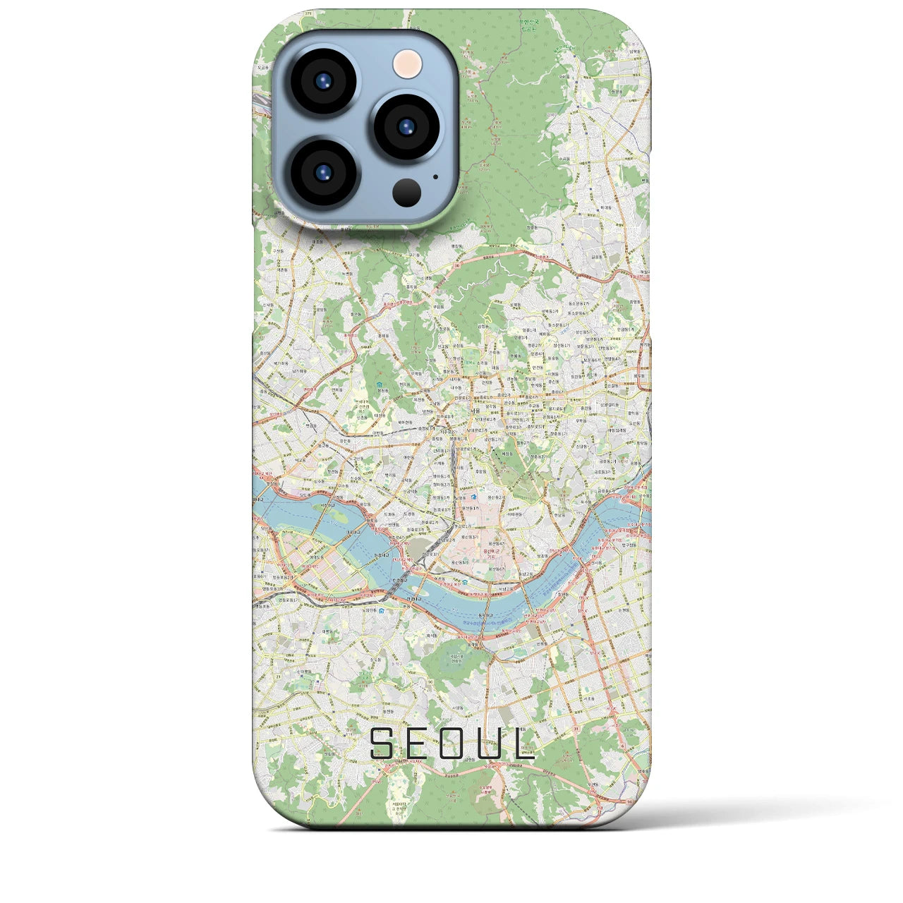 【ソウル】地図柄iPhoneケース（バックカバータイプ・ナチュラル）iPhone 13 Pro Max 用