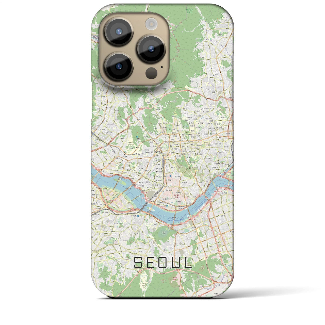【ソウル】地図柄iPhoneケース（バックカバータイプ・ナチュラル）iPhone 14 Pro Max 用