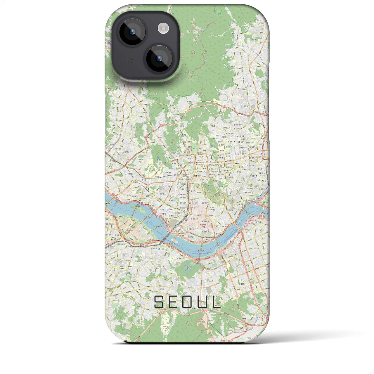 【ソウル】地図柄iPhoneケース（バックカバータイプ・ナチュラル）iPhone 14 Plus 用