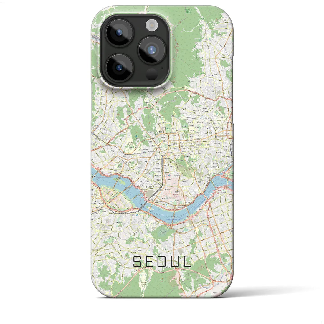 【ソウル】地図柄iPhoneケース（バックカバータイプ・ナチュラル）iPhone 15 Pro Max 用