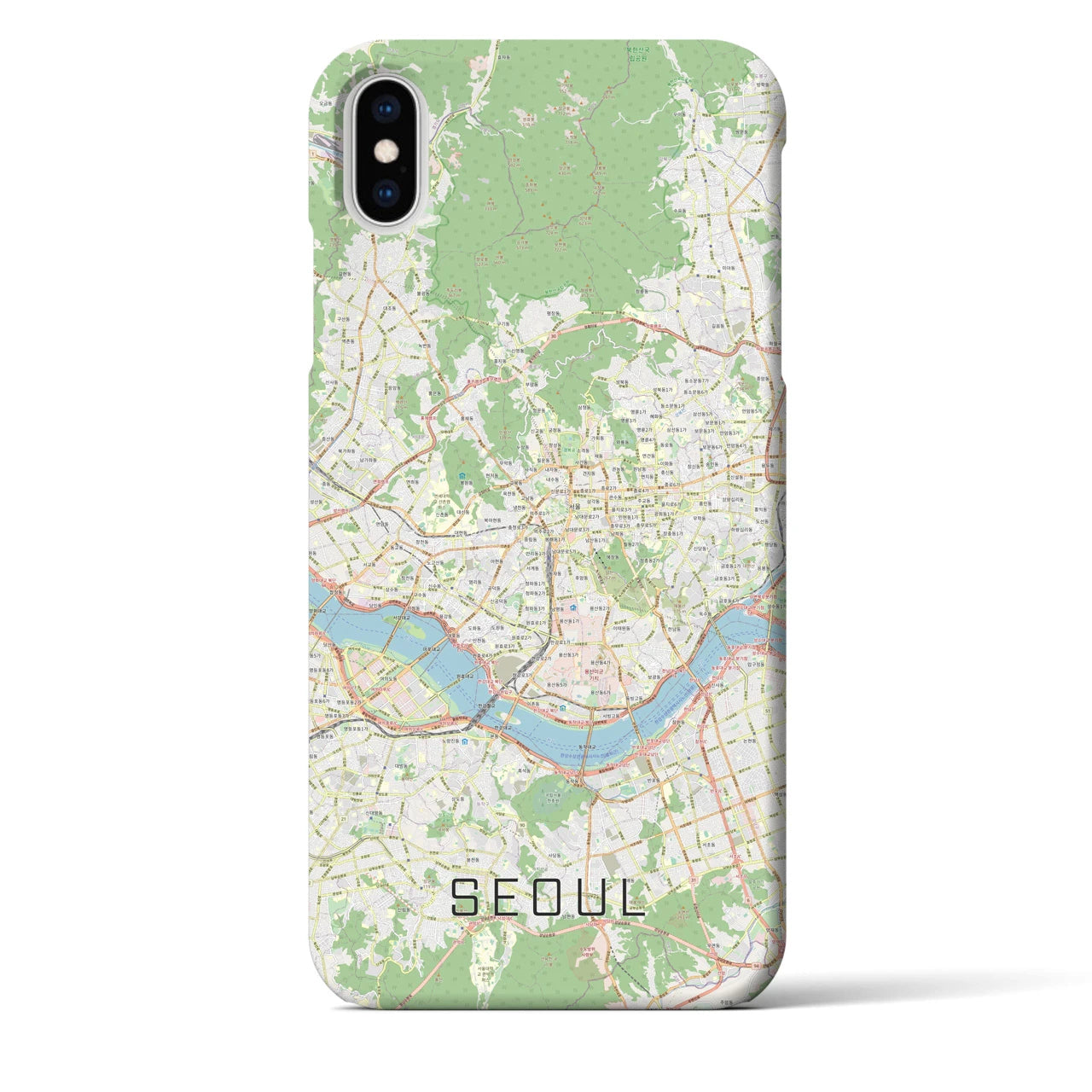 【ソウル】地図柄iPhoneケース（バックカバータイプ・ナチュラル）iPhone XS Max 用