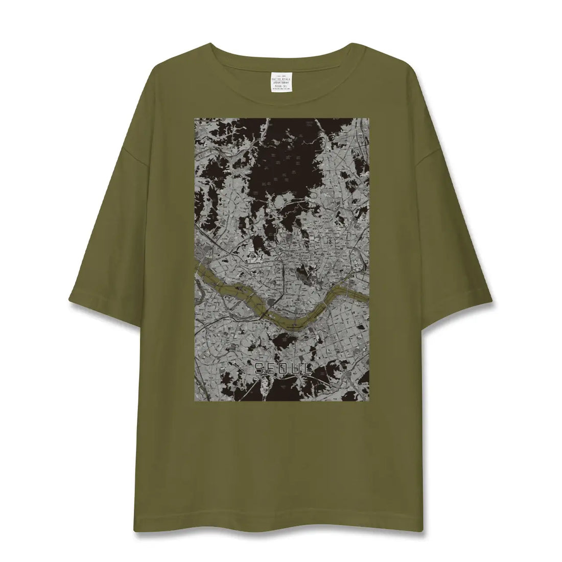 【ソウル(韓国)】地図柄ビッグシルエットTシャツ