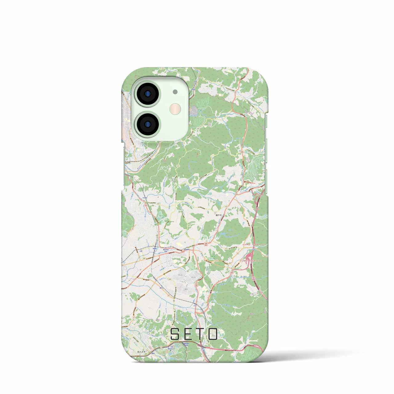 【瀬戸】地図柄iPhoneケース（バックカバータイプ・ナチュラル）iPhone 12 mini 用
