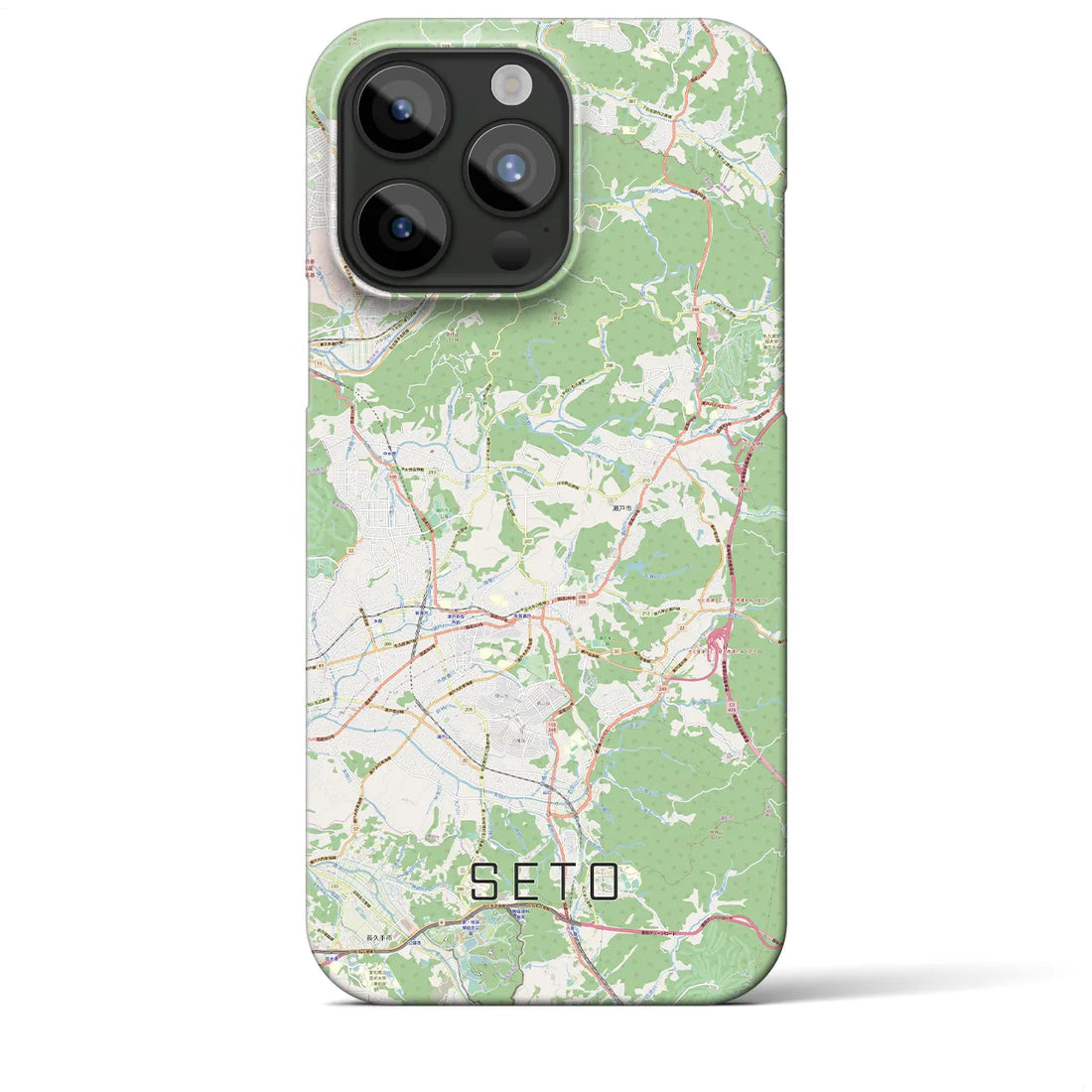 【瀬戸】地図柄iPhoneケース（バックカバータイプ・ナチュラル）iPhone 15 Pro Max 用