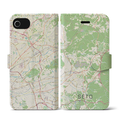 【瀬戸（愛知県）】地図柄iPhoneケース（手帳タイプ）ナチュラル・iPhone SE（第3 / 第2世代） / 8 / 7 / 6s / 6 用