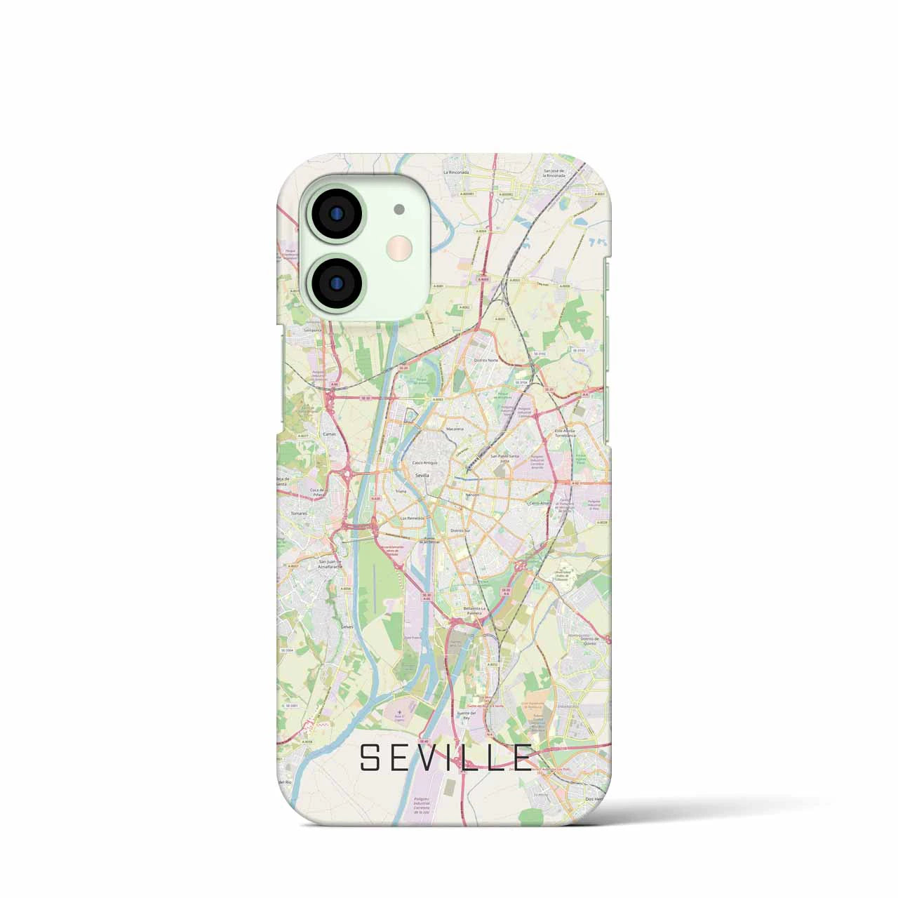 【セビリア】地図柄iPhoneケース（バックカバータイプ・ナチュラル）iPhone 12 mini 用