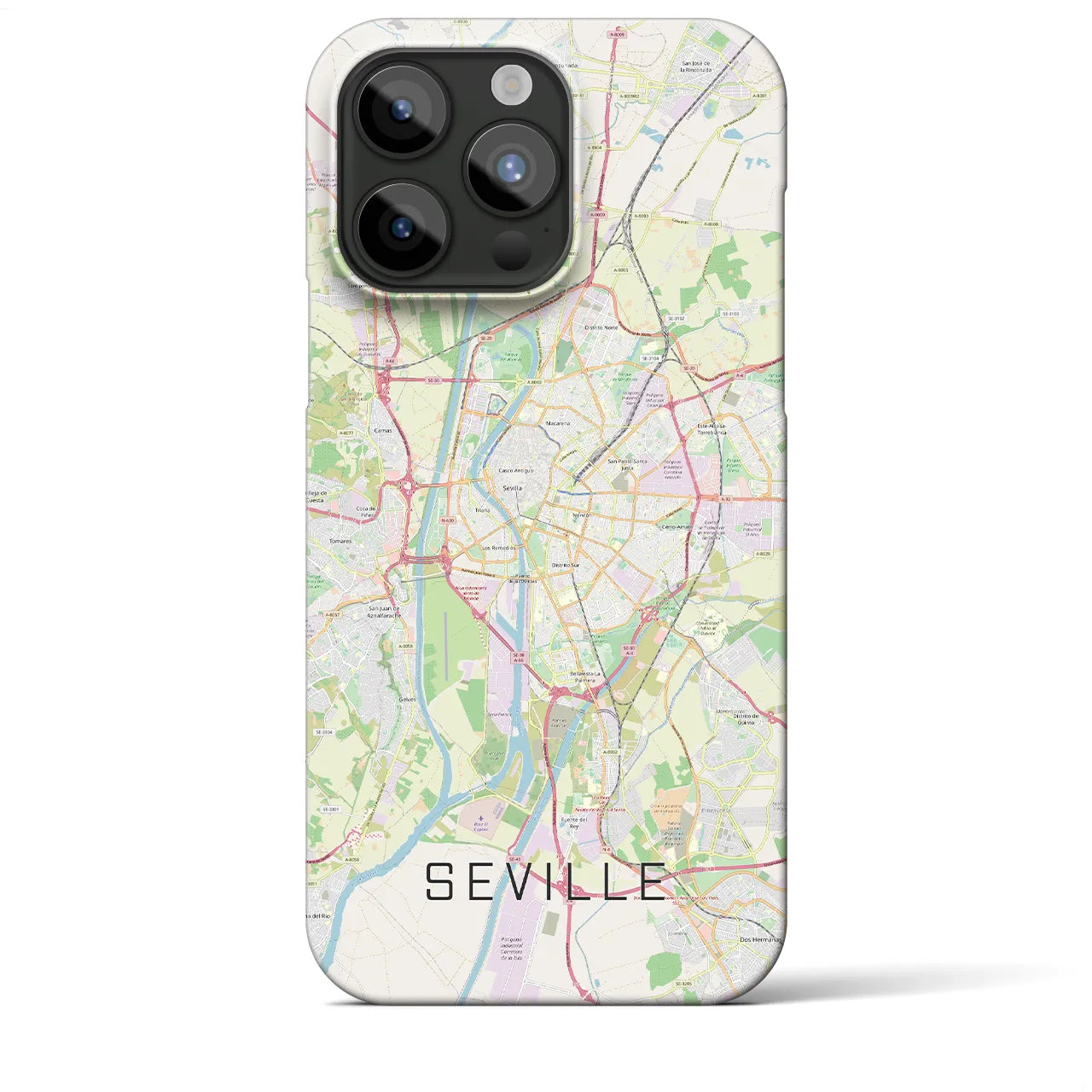 【セビリア】地図柄iPhoneケース（バックカバータイプ・ナチュラル）iPhone 15 Pro Max 用