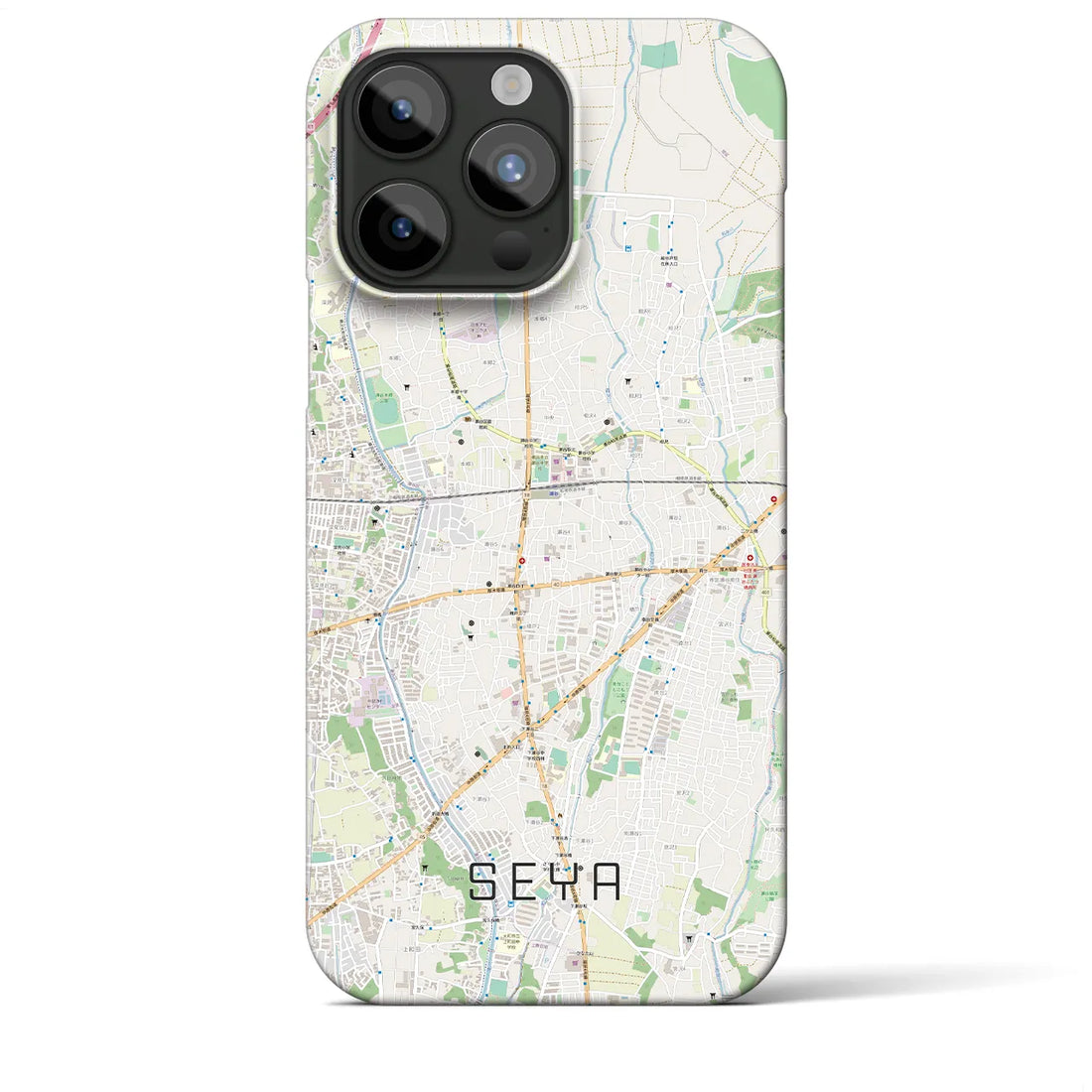 【瀬谷】地図柄iPhoneケース（バックカバータイプ・ナチュラル）iPhone 15 Pro Max 用