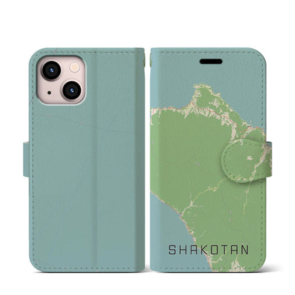 【積丹（北海道）】地図柄iPhoneケース（手帳タイプ）ナチュラル・iPhone 13 mini 用