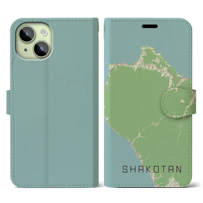 【積丹（北海道）】地図柄iPhoneケース（手帳タイプ）ナチュラル・iPhone 15 用