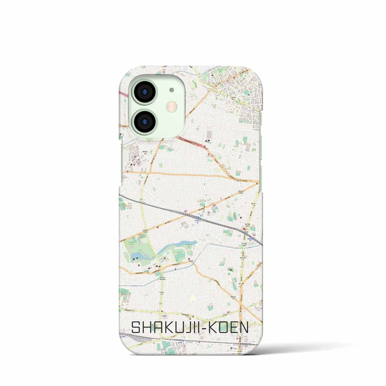 【石神井公園】地図柄iPhoneケース（バックカバータイプ・ナチュラル）iPhone 12 mini 用