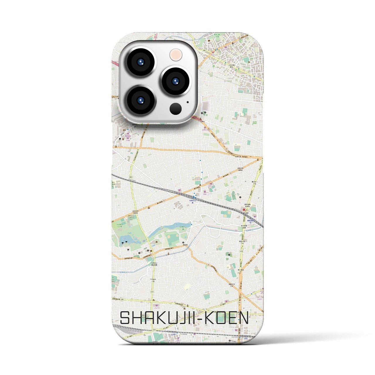 【石神井公園】地図柄iPhoneケース（バックカバータイプ・ナチュラル）iPhone 13 Pro 用