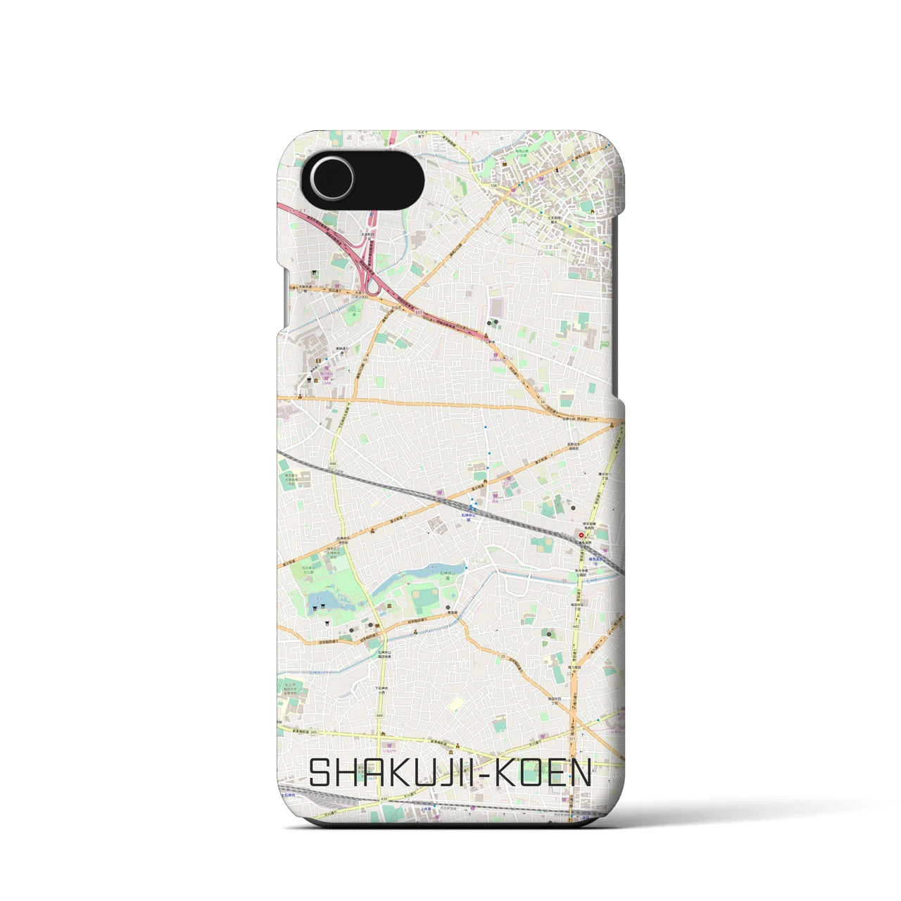 【石神井公園】地図柄iPhoneケース（バックカバータイプ・ナチュラル）iPhone SE（第3 / 第2世代） / 8 / 7 / 6s / 6 用