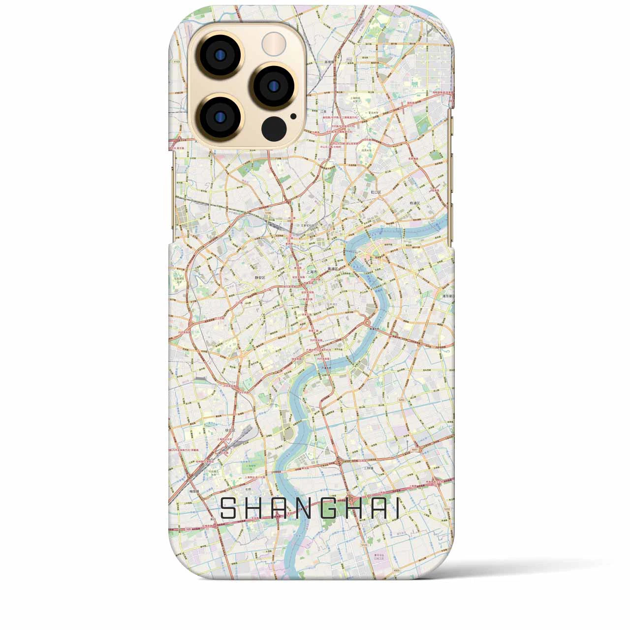 【上海】地図柄iPhoneケース（バックカバータイプ・ナチュラル）iPhone 12 Pro Max 用