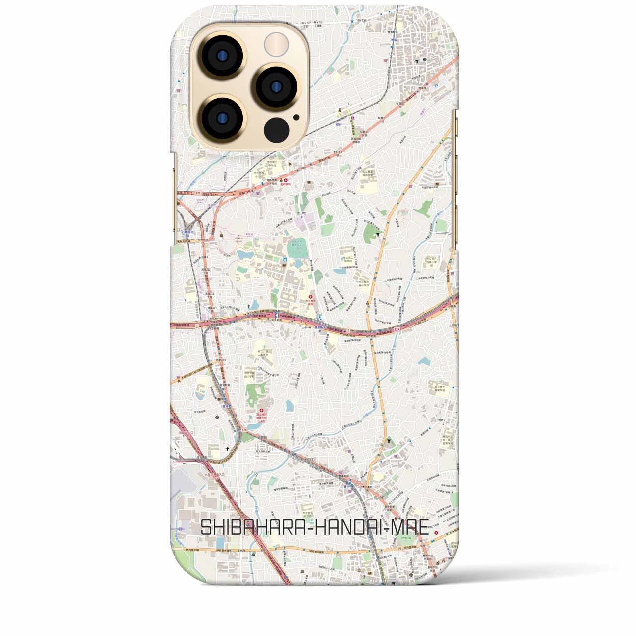 【柴原阪大前】地図柄iPhoneケース（バックカバータイプ・ナチュラル）iPhone 12 Pro Max 用