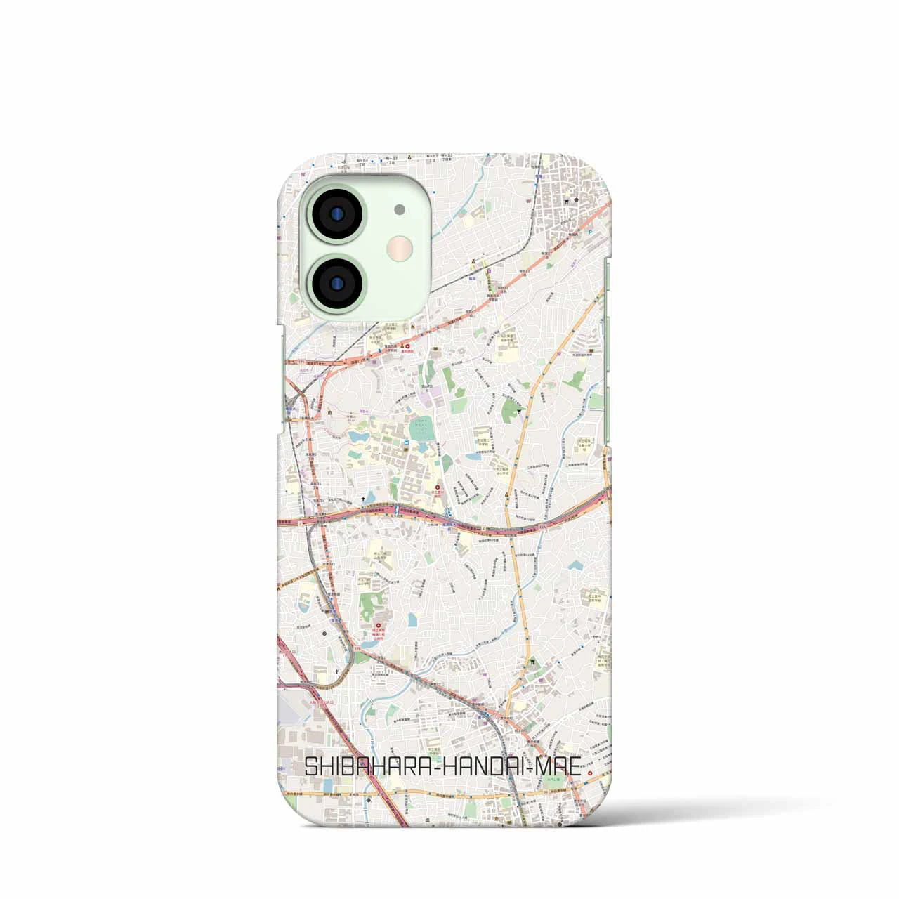 【柴原阪大前】地図柄iPhoneケース（バックカバータイプ・ナチュラル）iPhone 12 mini 用