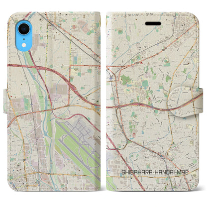 【柴原阪大前（大阪府）】地図柄iPhoneケース（手帳タイプ）ナチュラル・iPhone XR 用