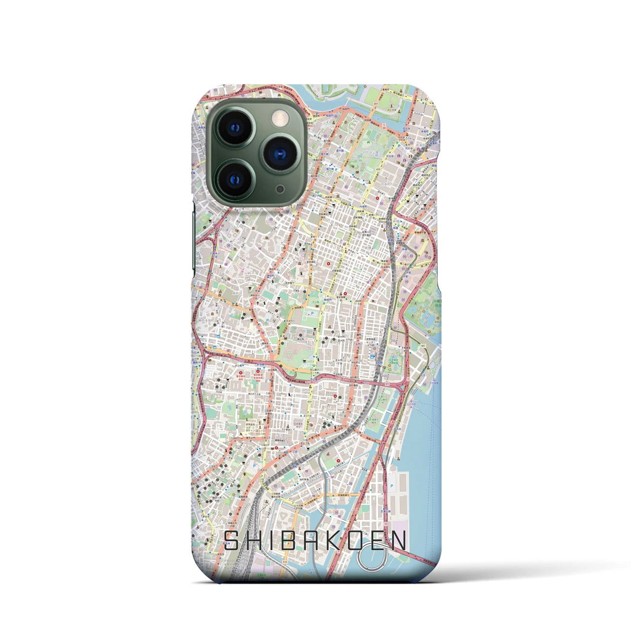 【芝公園】地図柄iPhoneケース（バックカバータイプ・ナチュラル）iPhone 11 Pro 用