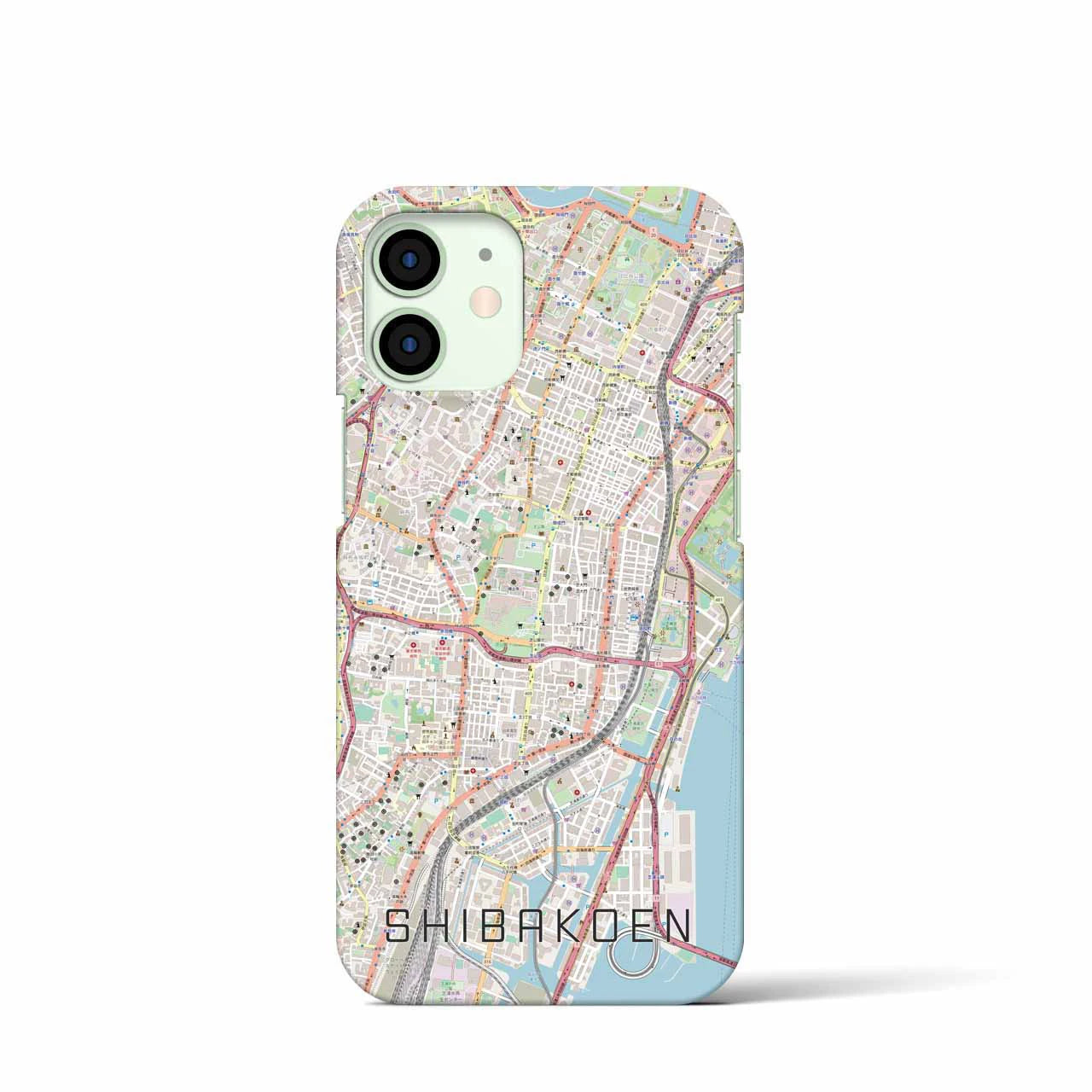 【芝公園】地図柄iPhoneケース（バックカバータイプ・ナチュラル）iPhone 12 mini 用