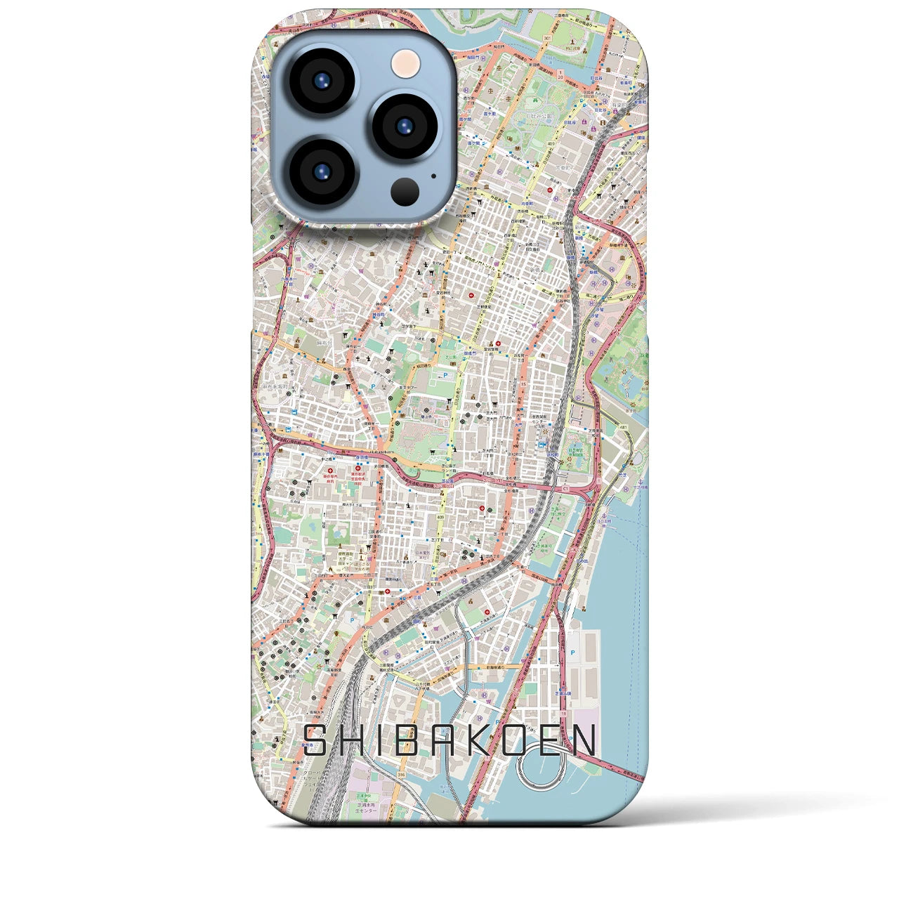 【芝公園】地図柄iPhoneケース（バックカバータイプ・ナチュラル）iPhone 13 Pro Max 用