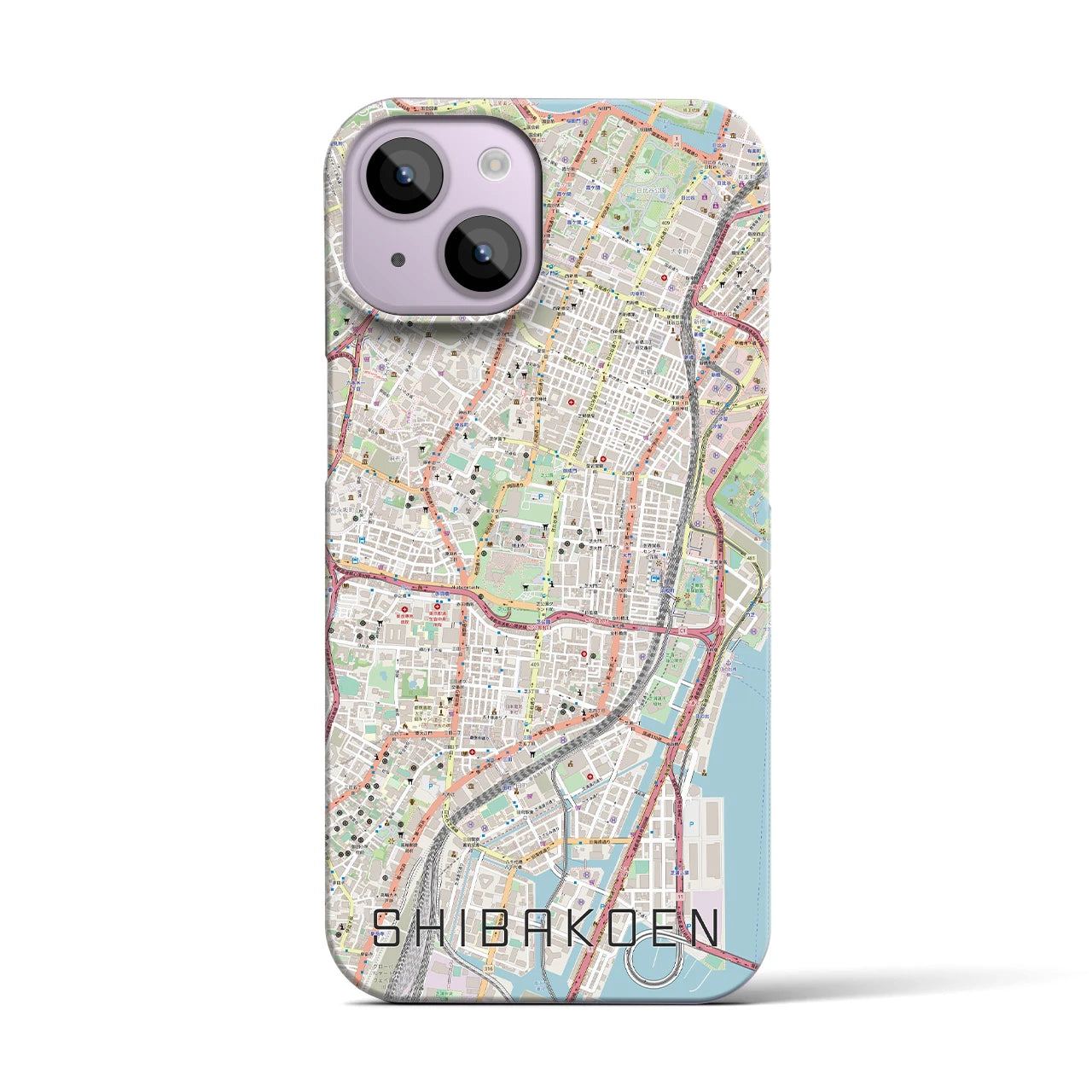 【芝公園】地図柄iPhoneケース（バックカバータイプ・ナチュラル）iPhone 14 用
