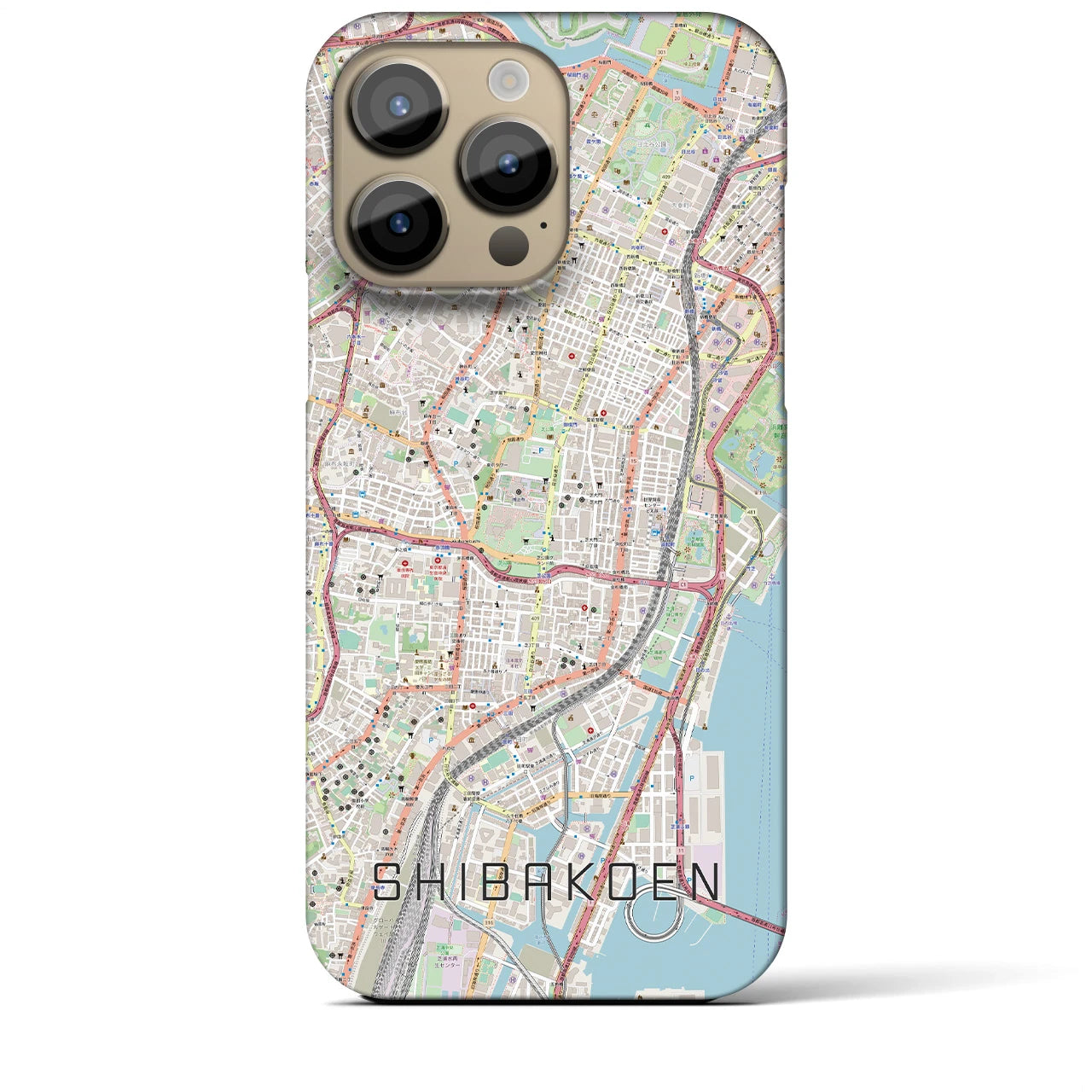 【芝公園】地図柄iPhoneケース（バックカバータイプ・ナチュラル）iPhone 14 Pro Max 用