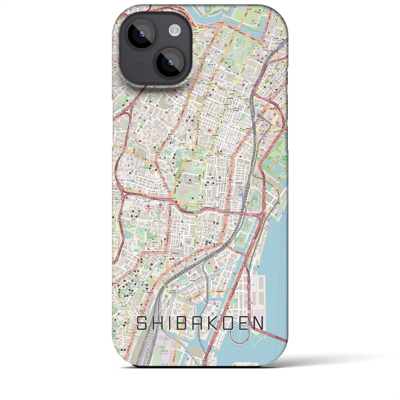 【芝公園】地図柄iPhoneケース（バックカバータイプ・ナチュラル）iPhone 14 Plus 用