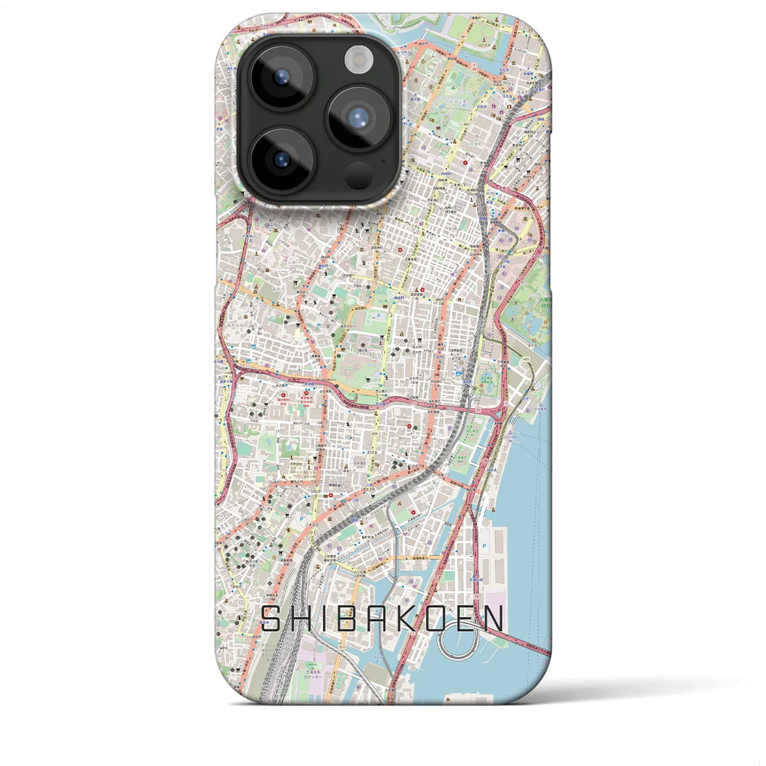 【芝公園】地図柄iPhoneケース（バックカバータイプ・ナチュラル）iPhone 15 Pro Max 用